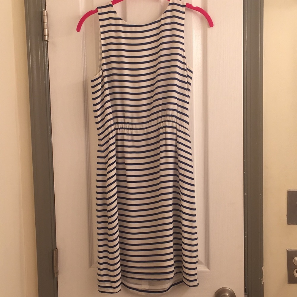 J. Crew Navy and White Striped Dress - 0